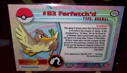 2000 Topps Chrome Pokemon TV Animation Edition Series 2 Foil #83 Farfetch'd - Image 4