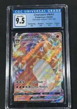 Charizard Vmax 020/189 Darkness Ablaze Full Art Holo CGC 9.5 🔥 Pokemon - Image 1