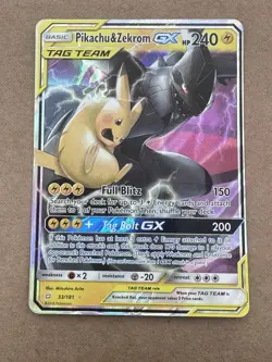 Pikachu and Zekrom Tag Team GX HP240 - 33/181 2019 Pokemon - Image 3