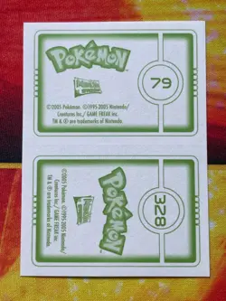 Pokemon Merlin Topps Ultimate Stickers 2005 Slowpoke #79 Trapinch #328 - Image 2