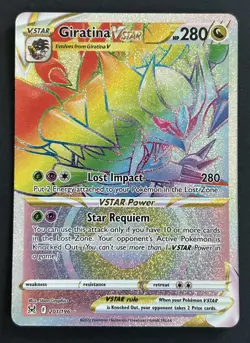 Giratina VSTAR 201/196 Lost Origin Rainbow Secret Rare Pokemon TCG CardNM - Image 1