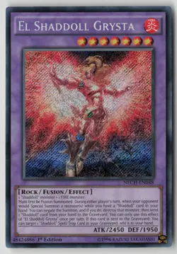 Yugioh El Shaddoll Grysta NECH-EN048 1st Edition Secret Rare NM - Image 1