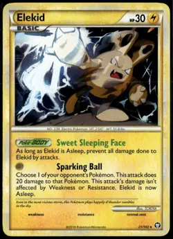 Elekid Rare - HGSS Triumphant 21/102 2010 LP+ Pokemon Card - Image 1