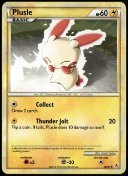 Plusle Uncommon - HGSS Unleashed 36/95 2010 LP+ Pokemon Card - Image 1