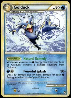 Golduck Rare - HGSS Triumphant 22/102 2010 LP+ Pokemon Card - Image 1