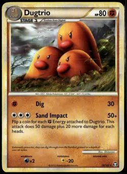 Dugtiro Rare - HGSS Triumphant 19/102 2010 LP+ Pokemon Card - Image 1