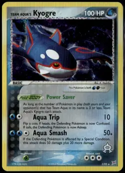 Team Aqua's Kyogre Holo 3/95 ex Team Aqua vs Team Magma 2004 LP Pokemon Card - Image 1