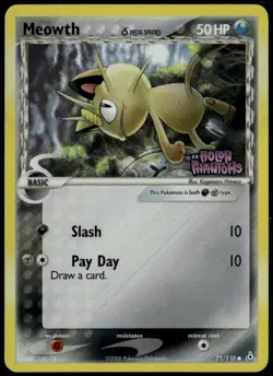 Meowth Reverse Holo 71/110 ex Holon Phantoms 2006 NM Pokemon Card - Image 1