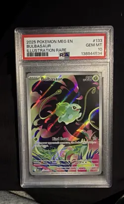 Pokemon TCG Bulbasaur 133/132 Mega Evolution Illustration Rare Card - PSA 10 - Image 1
