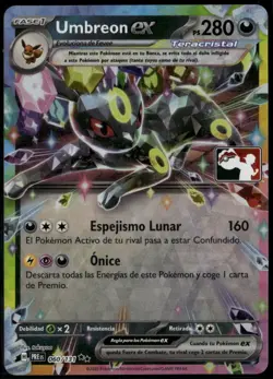 Umbreon ex SPANISH Prize Pack Prismatic Evolutions 060/131 2025 NM Pokemon Card - Image 1
