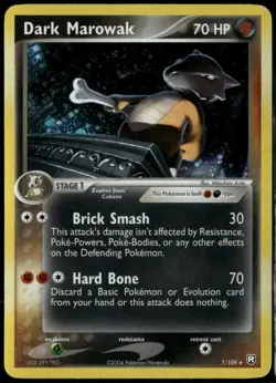 Dark Marowak Holo 7/109 ex Team Rocket Returns 2004 LP+ Pokemon Card - Image 1