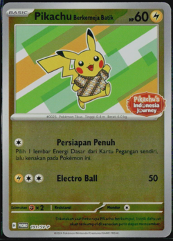Pikachu Batik 191/SV-P Holo Promo Indonesia Journey Indonesian Pokemon Card LP - Image 1