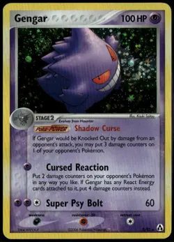Gengar Holo 5/92 ex Legend Maker 2006 MP Pokemon Card SWIRL - Image 1