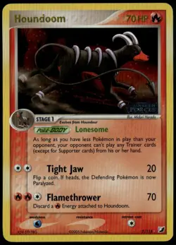 Houndoom Reverse Holo 7/115 ex Unseen Forces 2005 LP+ Pokemon Card - Image 1