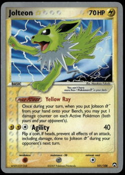 Jolteon Gold Star 101/108 World Championship Deck MP+ Pokemon Card - Image 1