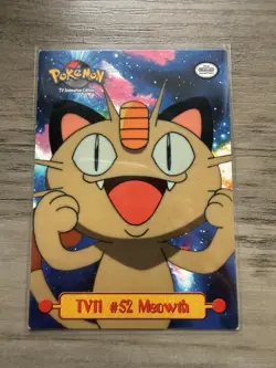Meowth TV11 #52 Non Holo 1999 Pokemon Topps TV Animation Edition Puzzle Card LP - Image 1