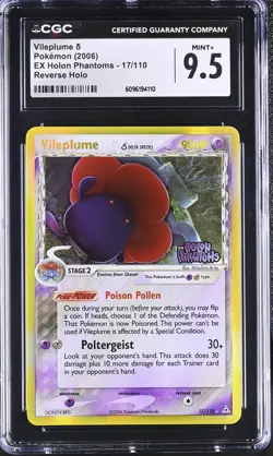 CGC 9.5 Vileplume EX Holon Phantoms 17/110 Reverse Holo STAMPED Pokemon Card - Image 1