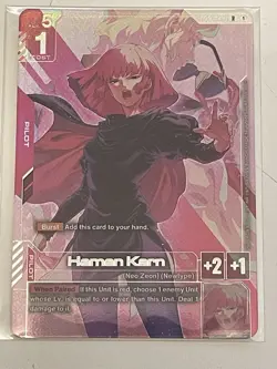 Gundam Card Game GD02-091 R Haman Karn Newtype Challenge Mission 3 Top4 Promo - Image 1