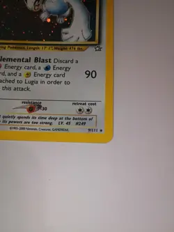 Pokemon TCG Lugia Neo Genesis Holo Rare Card 9/111 - Image 2