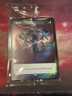 Riftbound Fist Bump Buff Double Sided Promo Card (EXCLUSIVE) Riot Foil - Image 1