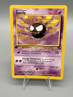 GASTLY 33/62 1st Edition Fossil Uncommon Pokemon Card 1999 WOTC TCG LP - Image 1