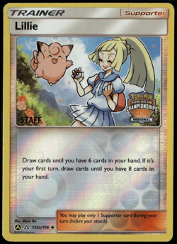 Lillie STAFF Stamp Regional Ultra Prism 125a/156 2019 Pokemon Card MP INDENT - Image 1