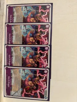 Gol D Roger P-107 Promo | English One Piece Card Game TCG x4 Playset - Image 1