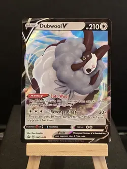 POKEMON Card Dubwool V SWSH049 BLACK STAR PROMO NEAR MINT - Image 1