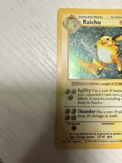 Pokemon TCG Base Set Raichu Holo Card 14/102 Unlimited Holo Rare - Image 2