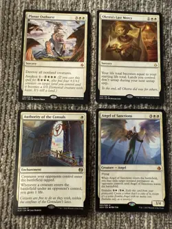 Magic The Gathering MTG Rare Lot 4 Planar Outburst Oketra Angel of Sanctions - Image 1