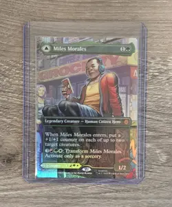 MTG Miles Morales (0200) (Borderless) Spider-Man Foil Magic The Gathering - Image 1