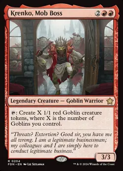 Krenko Mob Boss NM RARE Legendary MTG Foundations [FDN] #0204 Red Goblin Regular - Image 1