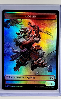 MTG Magic The Gathering TDM Tarkir Dragonstorm Foil Token #12/13 Goblin Warrior - Image 1