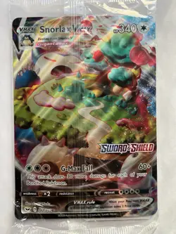 Pokemon TCG Snorlax VMAX Promo Card 142/202 Jumbo Holo Card SEALED - Image 1