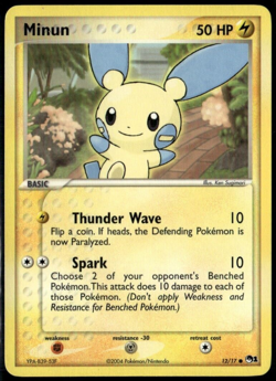 Minun Pop Series 1 12/17 2004 LP+ Pokemon - Image 1