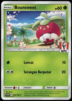 Bounsweet KFC 180/SM-P Indonesia Chaki Kids Promo 2020 LP Pokemon - Image 1