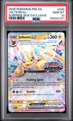 Jolteon EX 030/108 Surprise Box Exclusive Pokemon PSA 10 - Image 1