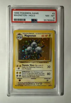 Magneton 9 Holo Base Set PSA 8 Pokemon - Image 1