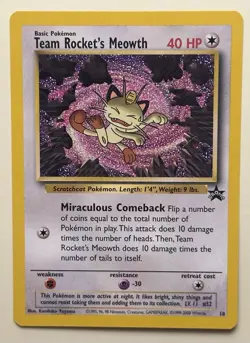 Pokemon TCG Team Rocket's Meowth 18/52 Black Star Promo 2000 - Image 1