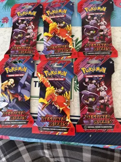 Pokemon TCG - Destined Rivals Sleeved Booster Packs - Lot of 6 -Factory Sealed - Image 1