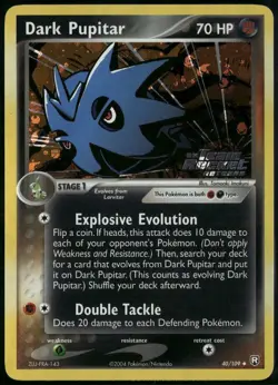 Dark Pupitar Reverse Holo Stamp 40/109 ex Team Rocket Returns 2004 NM Pokemon - Image 1