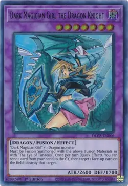Yugioh Dark Magician Girl the Dragon Knight DLCS-EN006 1st Edition (GREEN) M/NM - Image 1
