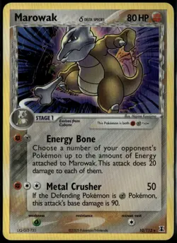 Marowak Holo 10/113 ex Delta Species 2005 LP+ Pokemon Card - Image 1