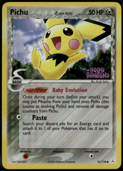 Pichu Reverse Holo 76/110 ex Holon Phantoms 2006 MP+ Pokemon Card - Image 1