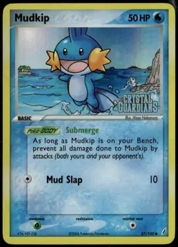 Mudkip Reverse Holo 57/100 ex Crystal Guardians 2006 LP Pokemon Card - Image 1