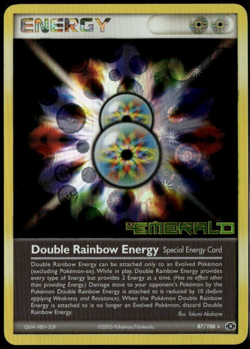 Double Rainbow Energy Reverse Holo 87/106 ex Emerald 2005 LP Pokemon Card - Image 1