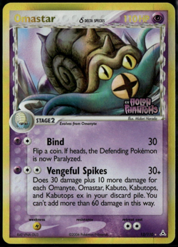 Omastar Reverse Holo 13/101 ex Holon Phantoms 2006 LP Pokemon Card - Image 1