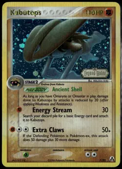 Kabutops Reverse Holo 7/92 ex Legend Maker 2006 LP+ Pokemon Card - Image 1