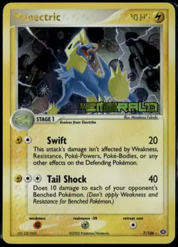 Manectric Reverse Holo 7/106 ex Emerald 2005 LP Pokemon Card - Image 1