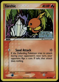 Torchic Reverse Holo 66/100 ex Crystal Guardians 2006 LP Pokemon Card - Image 1